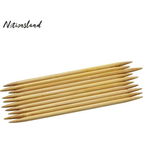 10pcs/set Double Pointed Bamboo Knitting Needles 7mm Crochet Hooks for Sweater Knit Weave Craft DIY Weaving Knit Tools