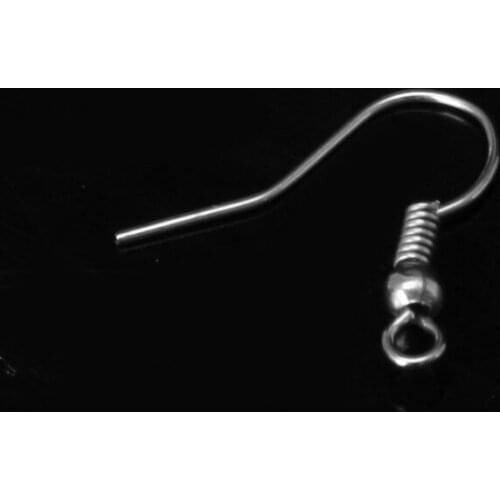 Y166 100 Pcs Earring Hooks Hypo-Allergenic Silver Plated Steel Ear Wires