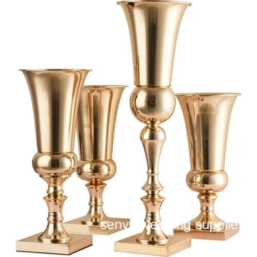 12pcs )Latest design Cheap big tall floral wedding centerpieces metal stand for sale senyu01172