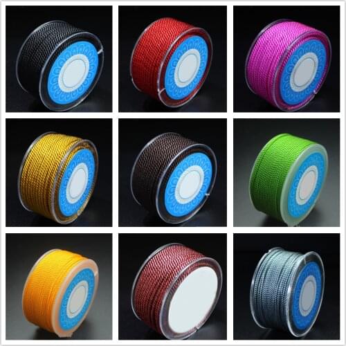 2 Roll Round Nylon Cords 1.5mm 2.5mm milan Twisted Cords For Jewelry Making DIY Necklaces Bracelets Accessories 28 Colors