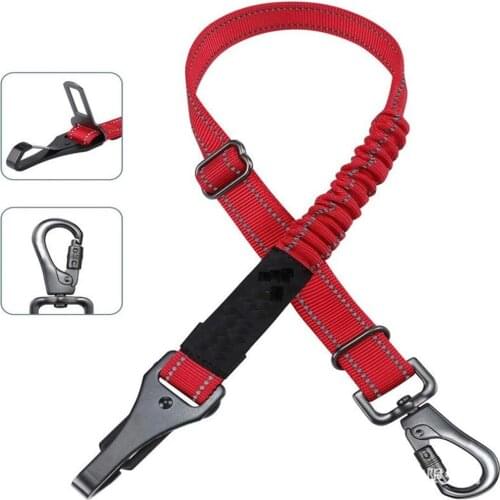 2-in-1 Multifunctional Pet Seatbelt Harness Reflective Retractable Car Seatbelt With Hook