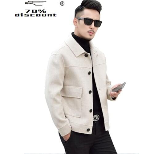 200% Wool Coat Men Short Double-sided Wool Jacket Overcoat Korean Style Mens Coats and Jackets Casaco Masculino KJ2934