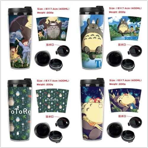 2021 Anime My Neighbor Totoro Cat Mug Coffee Space Cup Plastic Water Bottle Boys Girls School Students Back School Gift 400ml