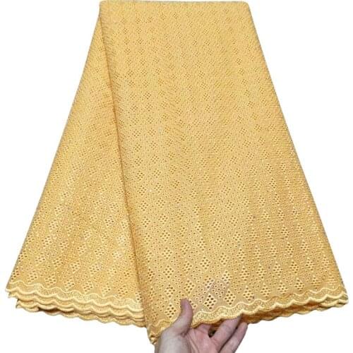 2021High Quality African Nigerian Tulle Lace Fabric Cotton Embroidery Swiss Wedding Party Dress 2.5Yards