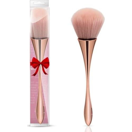 4pcs Large Powder Mineral Brush, Kabuki Blush Brush Loose Powder Brush Mixed Multi-Function Makeup Brush (Golden)