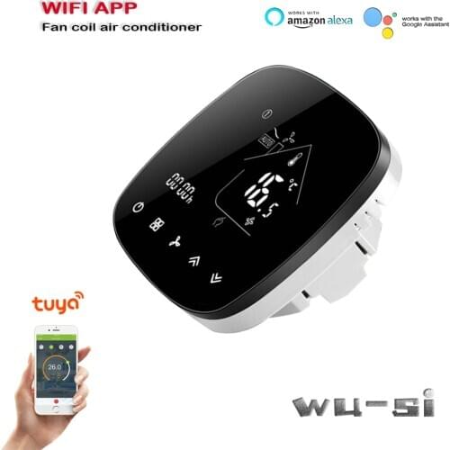 5+1+1 six periods programmable wifi Fan coil thermostat,for heating and cooling 95-240VAC