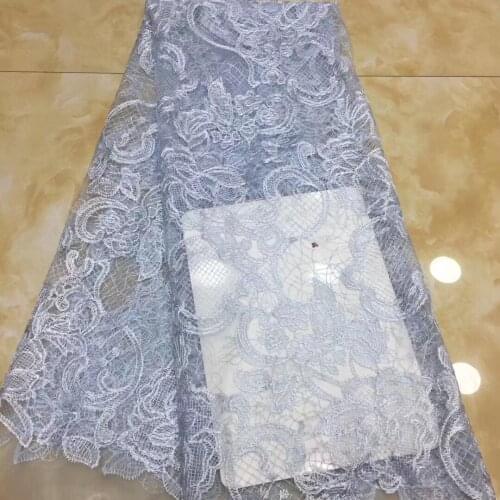 African Lace Fabric 2021 High-quality Sequined Lace French Nigerian Tulle Lace Fabric For Women Wearing D3837