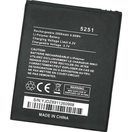 5pcs/lot Phone Battery For Wiko Pulp 4G Battery 2500mAh replacement Backup Battery