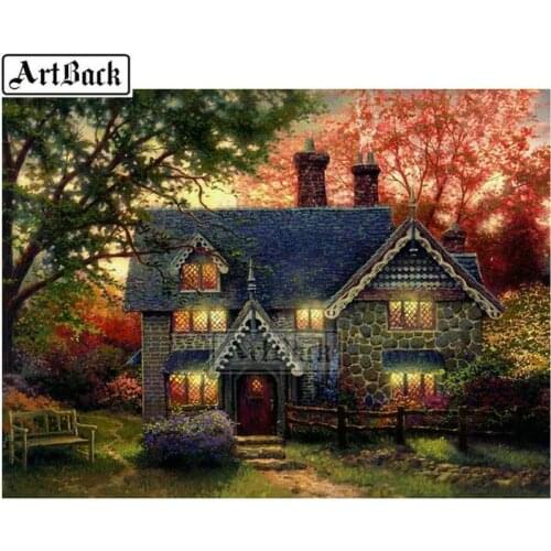 New 5d diy diamond painting villa tree picture 3D diamond embroidery full square / round drill rhinestone home decoration
