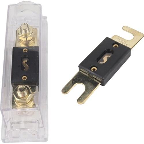 Car Stereo Audio Inline ANL Fuse Holder Fuse Holder Distribution Blocks 0 4 8 Gauge with 200A 300A Fuses Kit