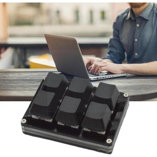 USB Bluetooth-compatible Wireless Keyboard Custom 6 Key Mechanical Keypad Keyboard Keyboard Programming Keycaps For PS