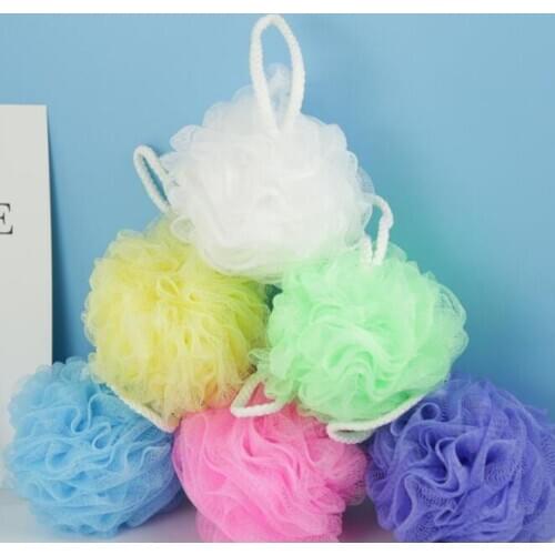 Colorful Shower Sponge Mesh Pouf Bath Spa Shower Scrubber Ball Colorful Bath Sponges Dead Skin Cell Remover LX1006