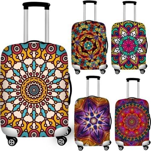 Colorful Mandala Style Baggage Covers Elastic 18/20/22/24/26/28/30/32 Travel Luggage Protective Dust Cover Suitcase Cover