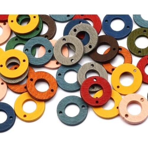 Round 18mm Natural Wood Beads Wooden 30pcs/lot Colorful Spacer Beads For Jewelry Making DIY Necklace Bracelet Accessories