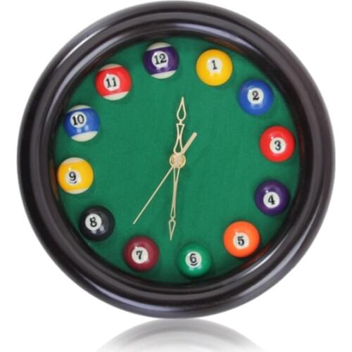 Circular Wood Billiards pool table ball Wall Quartz Clock Hall room decor New