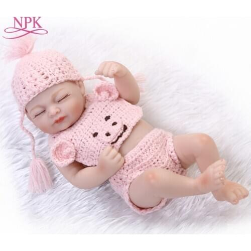 NPK reborn doll with soft real gentle touch very cuteHandmade vinyl10inch miniature preemie newborn babydoll bath toys