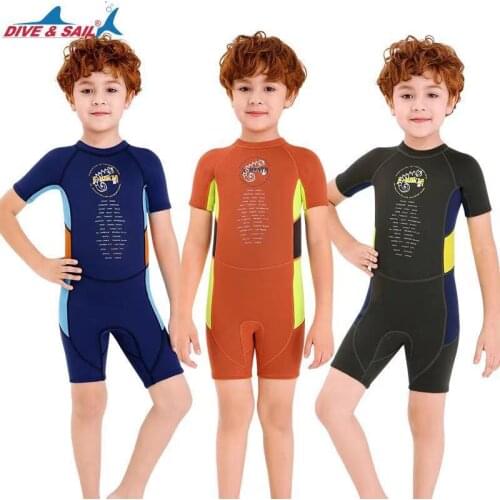 Letters Neoprene Wetsuit Swimsuit Boy Children Spearfishing Diving Suit Surf Swimwear For Full Kids Jump Suit One Piece Suit