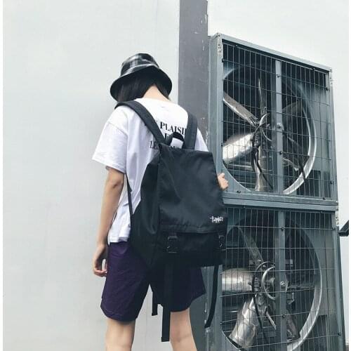 2021 New Japanese Double Bag Female Capacity Korean Backpack Mens Oxford Cloth School Bag Female Solid Color Backpacks