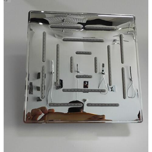 New Design Brass Shower Head Strip Silicone Nozzle Rainfall Water Outlet Bathroom Accessories 12" Mirror With 380mm Shower Arm