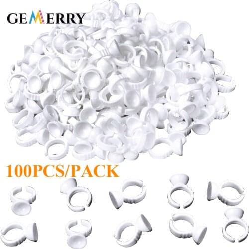 1 bag Disposable Eyelash Extension Glue Rings Wholesale Eyelash Extension Supplies Glue Holder Makeup Tattoo Pigment Glue Holder