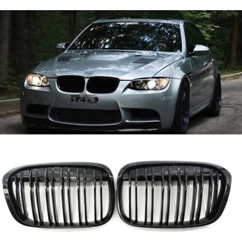 A Pair Of Bright Black Car Grille Mesh Intake Grille For Bmw E83 X3 Lci 07-10