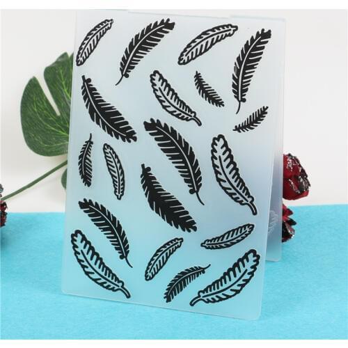 Feather Plastic Embossing Folder Template For Scrapbooking Photo Album Paper Card Background Decoration