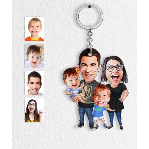 Personalized Family Cartoon Keychain-3