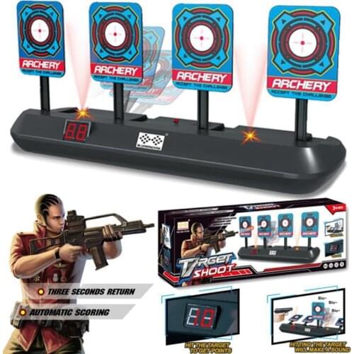 Paintball 5-Bit Auto-Reset Electric Shooting Target for Blaster Guns Toy Outdoor Digital Target Bullets Toy Gun Accessories