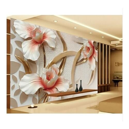 Custom 3d photo flower wall paper 3D stylish minimalist modern European large mural living room for walls contact paper