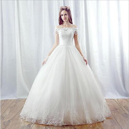 LOVSKYLINE Real Photo Vintage Lace Up Ball Wedding Dresses Customized Plus Size Bridal Wedding Gown Pearl Crystal Lace Edge