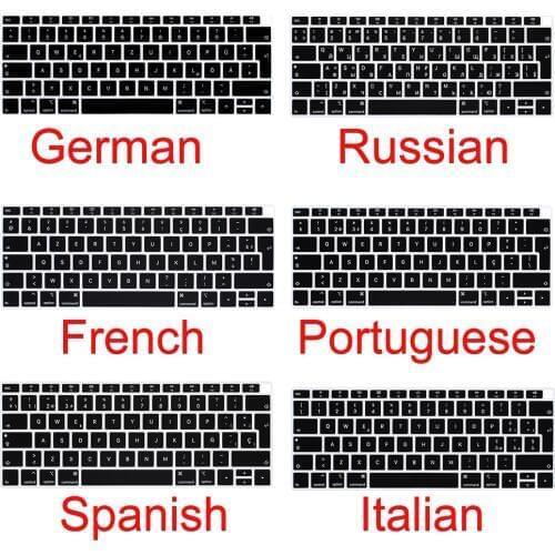 Redlai Silicone Soft Keyboard cover For 2018 New Macbook Air 13 Model A1932 Retina & Touch ID EU Verstion Spanish Italian