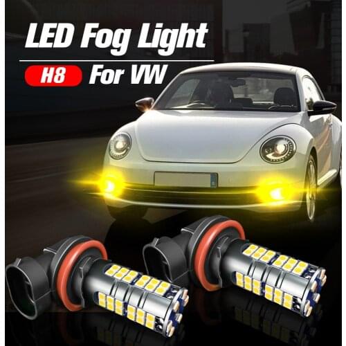 2pcs LED Fog Light Blub H8 Lamp Canbus No Error For Beetle Jetta 4 mk4 Passat B7 B8 GTI CC Tiguan Atlas Polo 6R 9N 6C 5