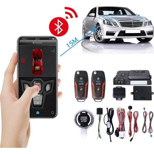 SPY Universal Bluetooth App One Way Remote Control Passive Keys PKE Auto Security Car Alarm System