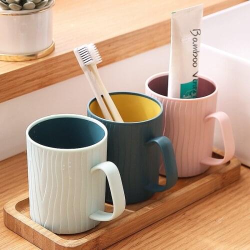 1pcs Bathroom Tumblers Plastic Mouthwash Cup Coffee Tea Water Mug Home Travel Solid Color Toothbrush Holder Cup Drinkware Tools