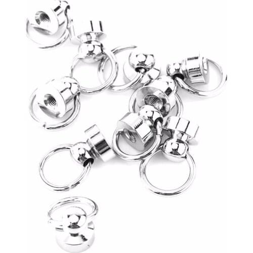 10Pcs Brass Rivet Studs O Ring Round Head Stud Screwback Leather Craft Bag Screw Rivets Accessories DIY Craft Leathercraft Parts