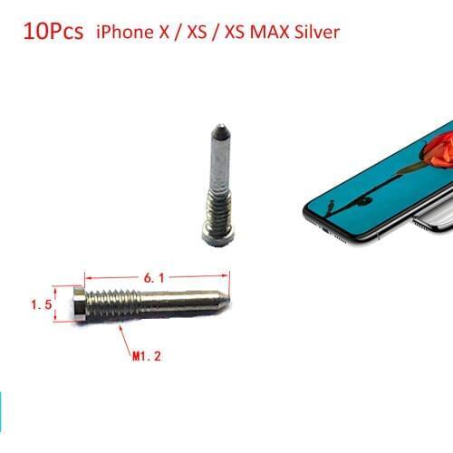 10Pcs Bottom Screws Pentalobe Silver Torx Screw Set For Apple iPhone X XS XS MAX