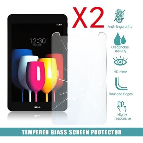 2Pcs Tablet Tempered Glass Screen Protector Cover for LG G Pad IV 8.0 Tablet Full Coverage Anti-Scratch Explosion-Proof Screen