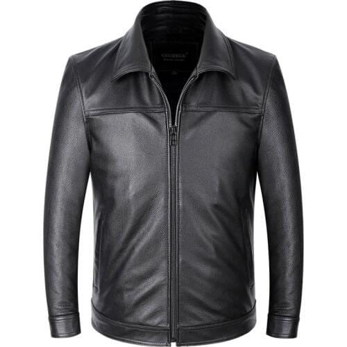 2021 New Mens Cowhide Clothing Men Genuine Leather Jacket Business Casual Spring and Autumn Coat Mens Big Size 5XL