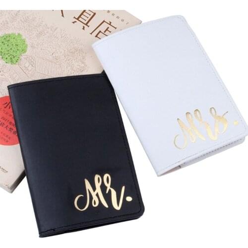 28GD Mr Mrs Passport Cover with Luggage Tags Holder Case Organizer ID Card Travel Protector Organizer