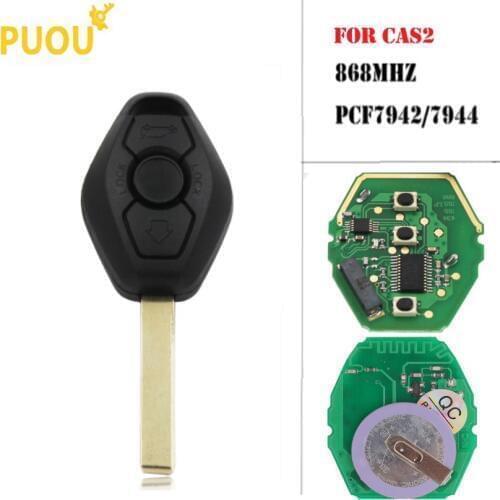 3 Button 315MHz 433MHZ 868MHZ Remote Key with ID7944 Chip for BMW CAS2 5 series E46 E60 E83 E53 E36 E38 E39 HU92 blade