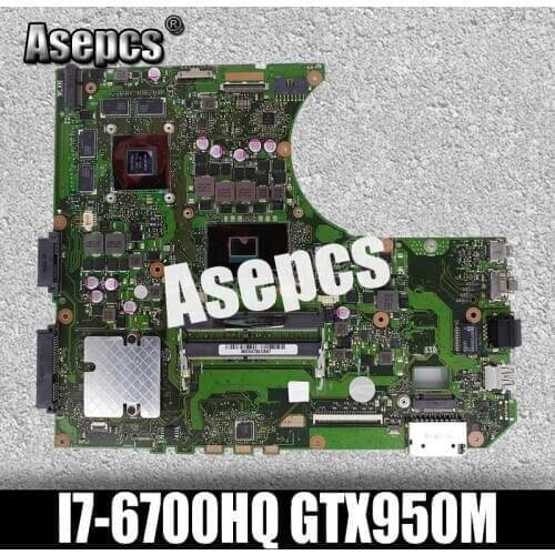 Asepcs N552VX Laptop motherboard For Asus VivoBook Pro N552VX N552V N552 Test original mainboard I7-6700HQ GTX950M