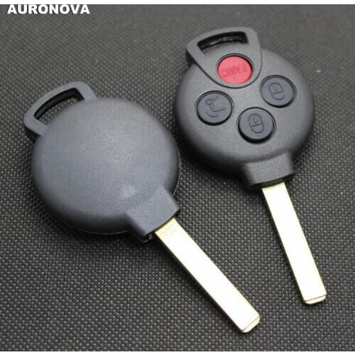 AURONOVA New Replace Key Shell for Mercedes Benz Smart Fortwo Forfour 3+1 Buttons Remote Car Key Case With Uncut Blade
