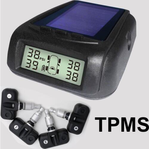 Solar Power Wireless Tire Pressure Monitoring System Car TPMS with 4pcs External sensor