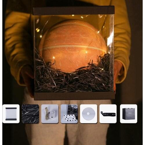 1 Set Basketball Display Case Protective Ornamental Widely Applied UV Protection Basketball Showcase Box for Basketball