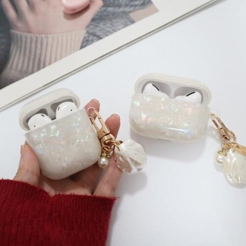 Colorful Shell Pattern Silicone Case For Airpods 1 2 Cover Good Bluetooth Wireless Earphone Funda For Airpods Pro Keychain