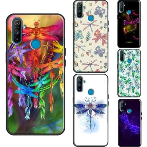 Colorful Dragonfly Case For OnePlus 8T 7T Nord 7 8 9 Pro Cover For Realme C3 C15 C21 7i Q3 6 7 8 Pro GT Neo