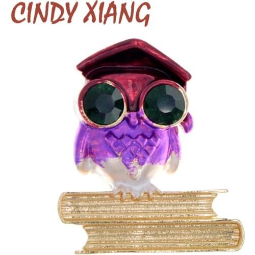 CINDY XIANG Enamel Owl Brooches Kids Jewelry Fashion Animal Design Brooch Pin Badges 2 Colors Avaible High Quality New 2020
