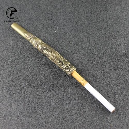 Pure Copper Smoke Tipsy Dragon Cigarette Holder Fillter Tobacco Pipe Creative Gift Handmade Man Love Gift Desk Decorative