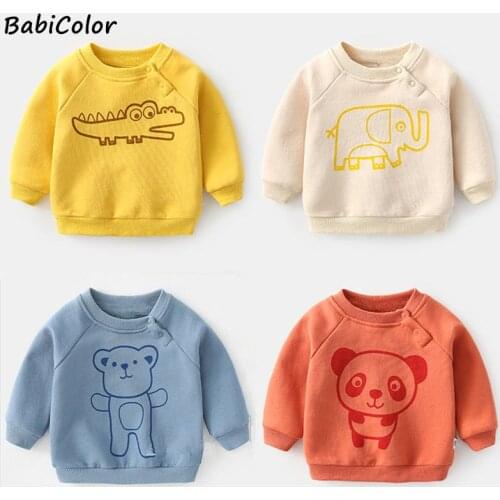 BabiColor Girls Baby Bottoming Shirt Spring Autumn Long-Sleeved T-shirt For Boys Cartoon Cotton Teen Children T-shirt Sweater