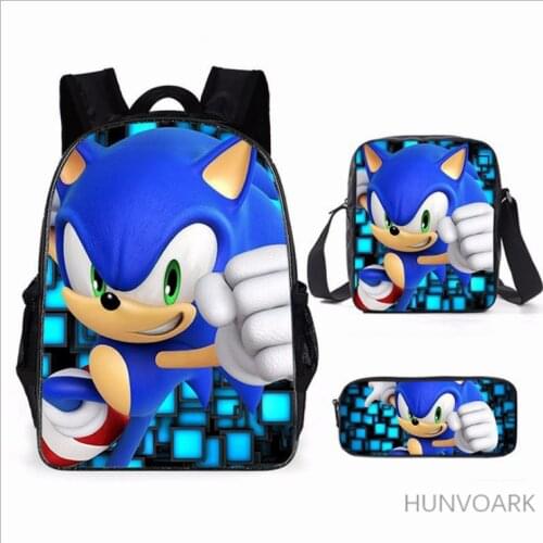 Childrens Schoolbag SONIC RACING Backpack For Primary School Comfortable Laptop Backpack Unisex 3D Cartoon Backpack